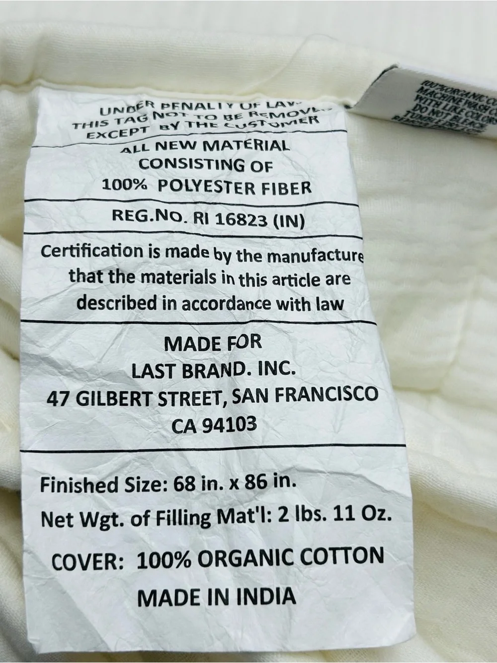 QUINCE Organic Cotton Gauze Dream Quilt Twin Ivory 9223